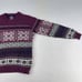 VtG Woolrich Women Cotton knit Sweater Size M Burgandy Isle Nordic Crewneck