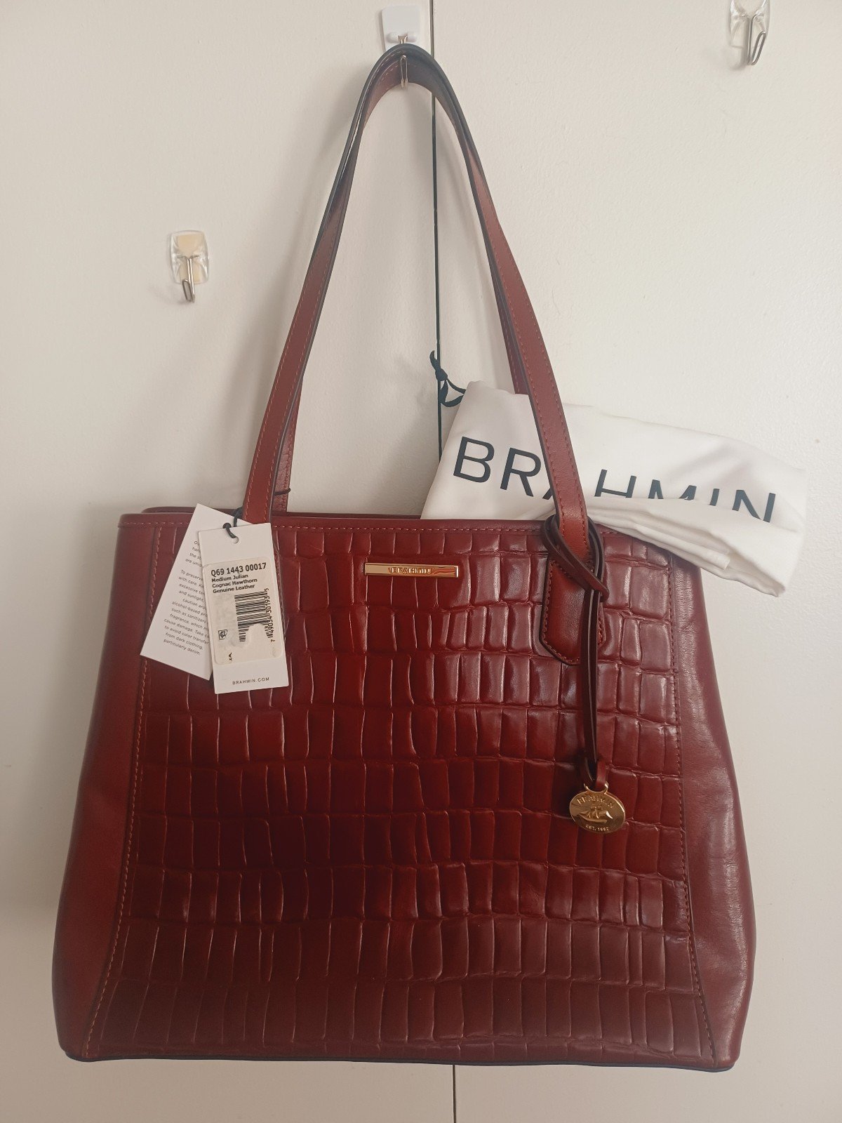 Brahmin Medium Julian cognac hawthorn genuine leather