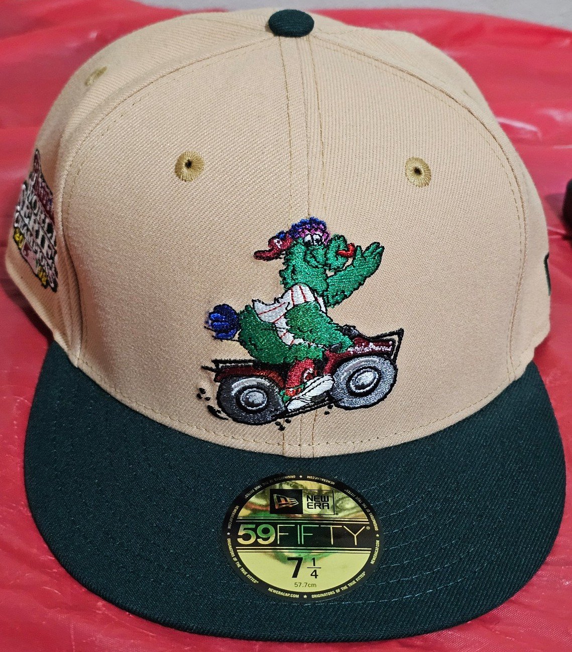 Philadelphia Phillies Candy Pecan Green 2008 World Series Fitted Hat 7 1/4 Rare