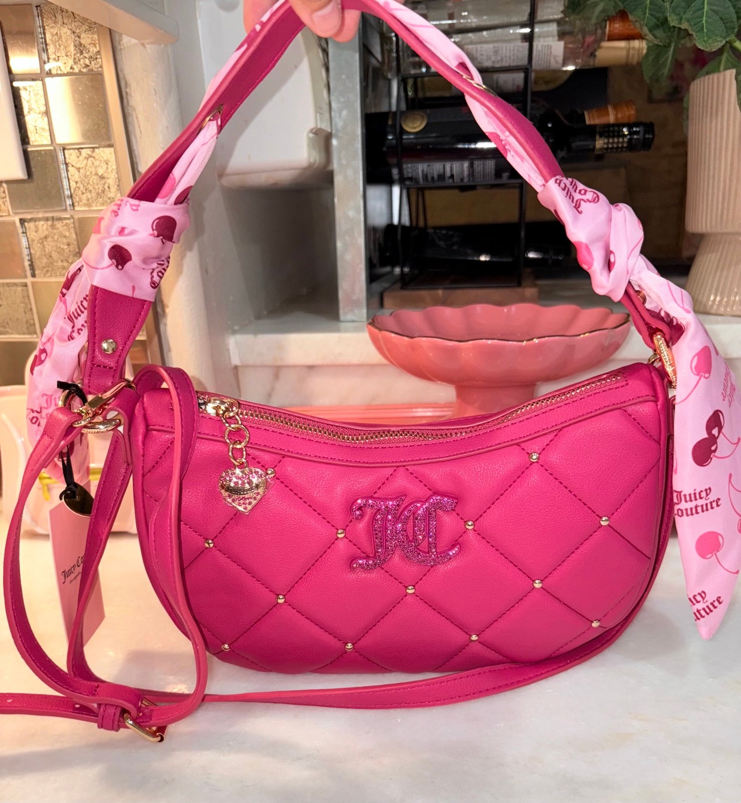 Juicy Couture Pink Quilted shoulder bag