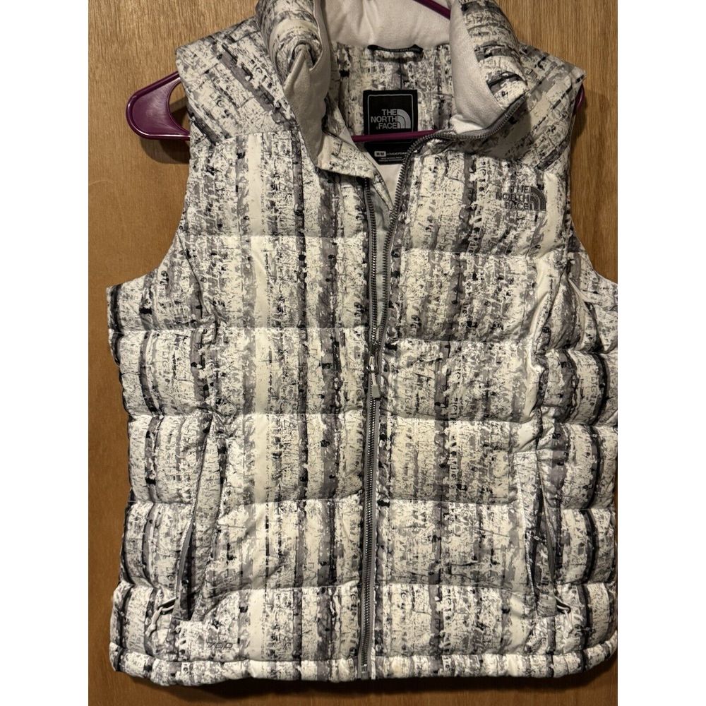 The North Face Down 700 Nuptse 2 White Birch Print Puffer Vest Womens Medium