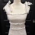 Chelsea & Violet White Tiered Smocked Mini Dress Ruffle Shoulder Tie Square Neck