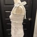 Chelsea & Violet White Tiered Smocked Mini Dress Ruffle Shoulder Tie Square Neck