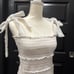 Chelsea & Violet White Tiered Smocked Mini Dress Ruffle Shoulder Tie Square Neck