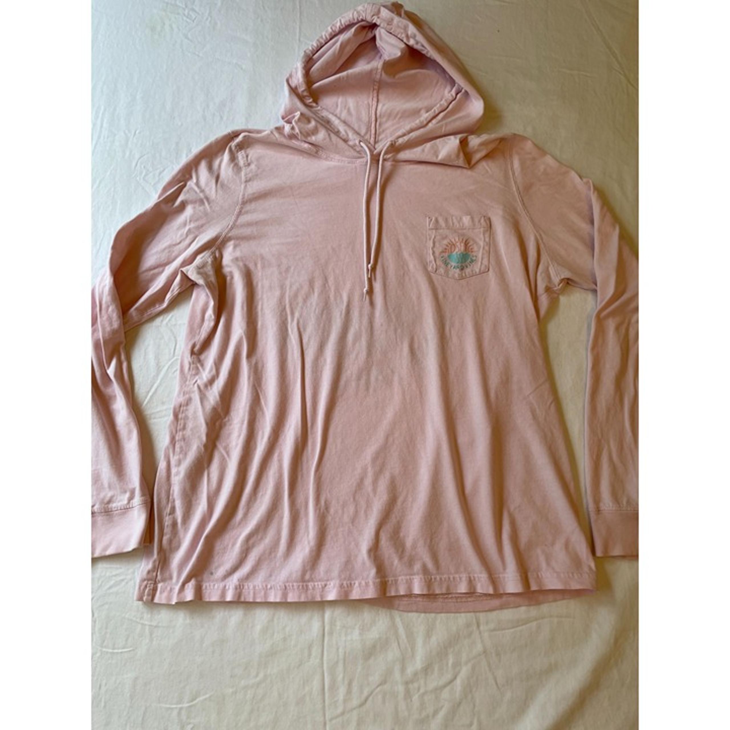 Vineyard Vines Pink Hoodie L Est. 1998 Long Sleeve Soft Cotton Fun Design Unisex