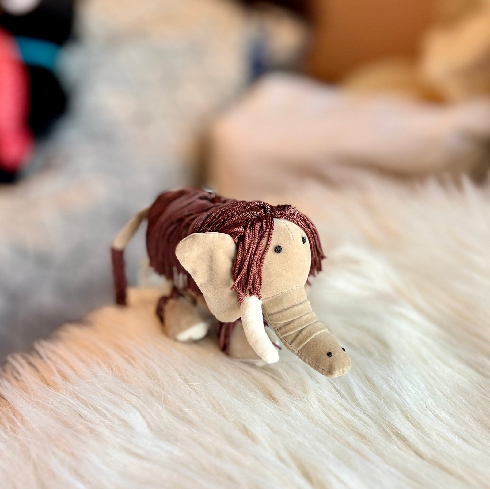 Jellycat Fringe Benefits Wally Wooly Mammoth - Retired