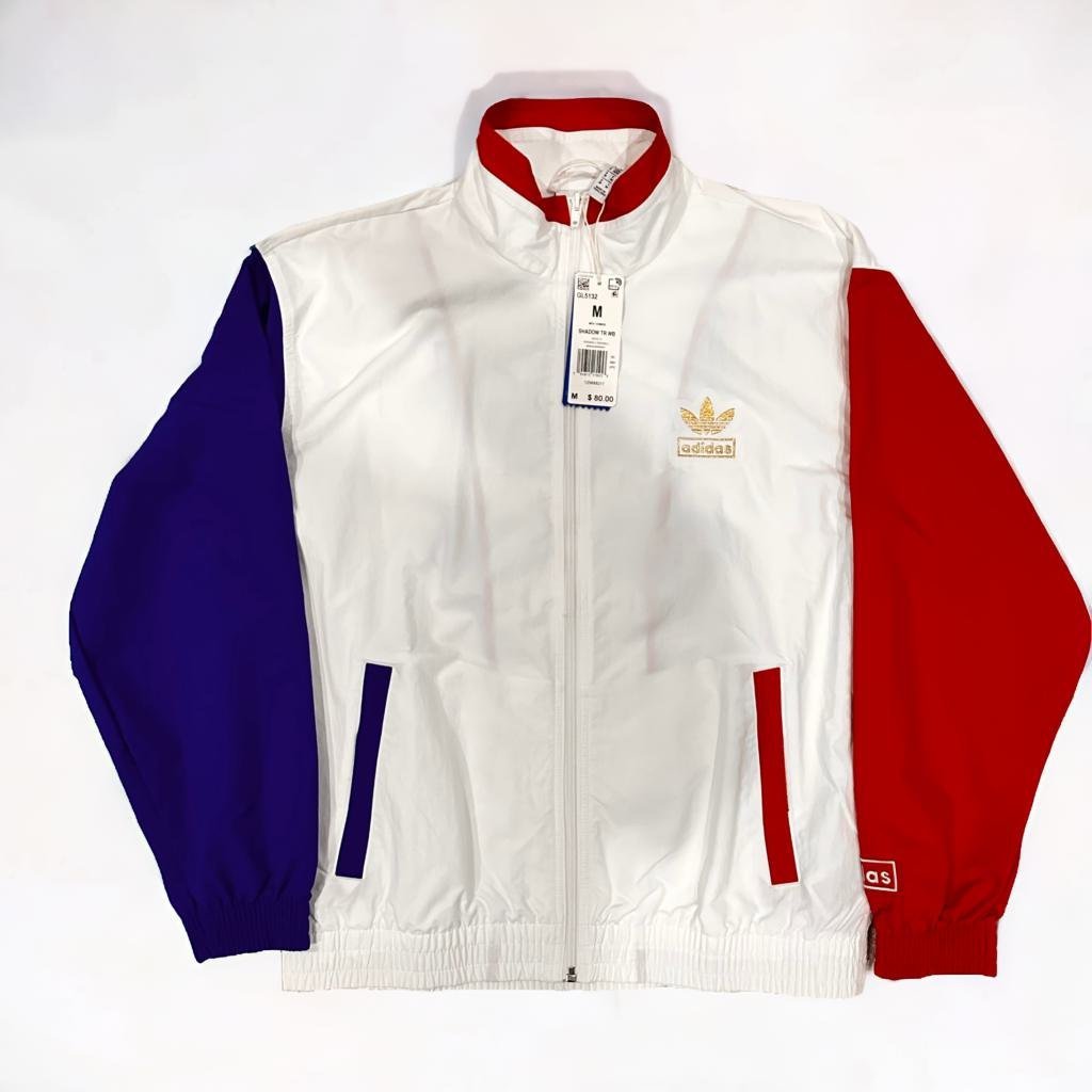 NEW Adidas Original Shadow Trefoil Windbreaker Jacket GL5132 Men M Red Wht Blue