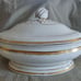 Antique French Gold Trim Tulip Compote Tureen Soup Serving Dish