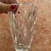 Sasaki Modern Heavy Cut Clear Crystal Vase