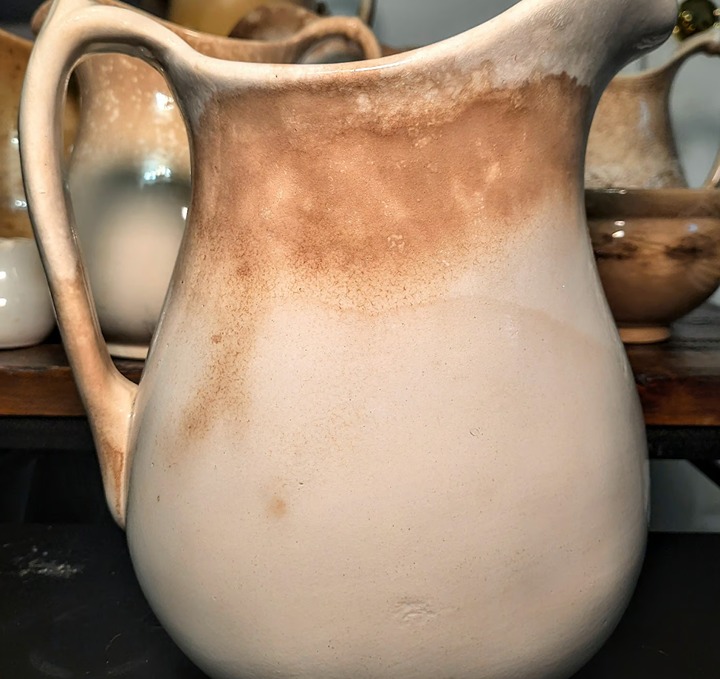 GORGEOUS Large Stained and Crazed Antique Ironstone Pitcher