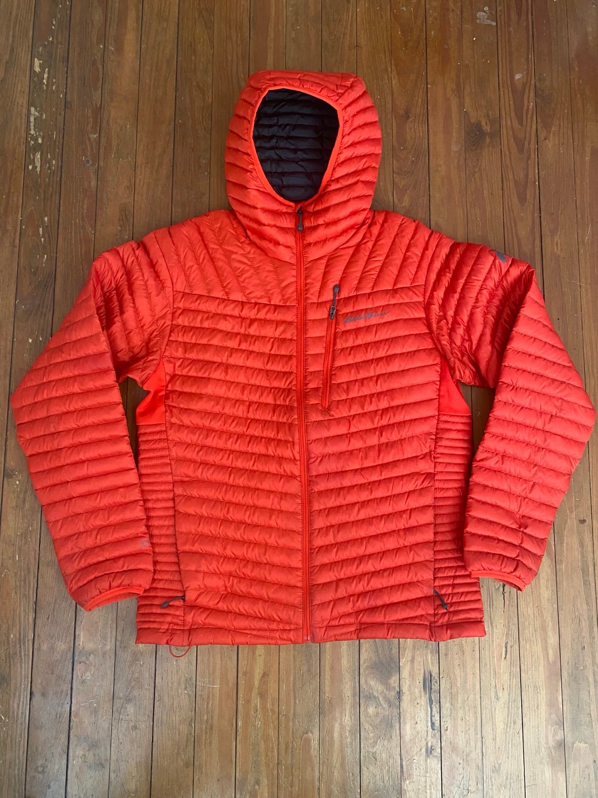 Eddie Bauer Stormdown 800 Hooded Jacket Medium Orange