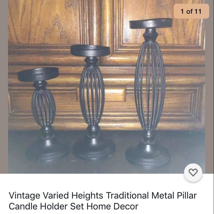 Tiered Metal Candleholder set 3 piece Retro home Decor vintage Candle Holders