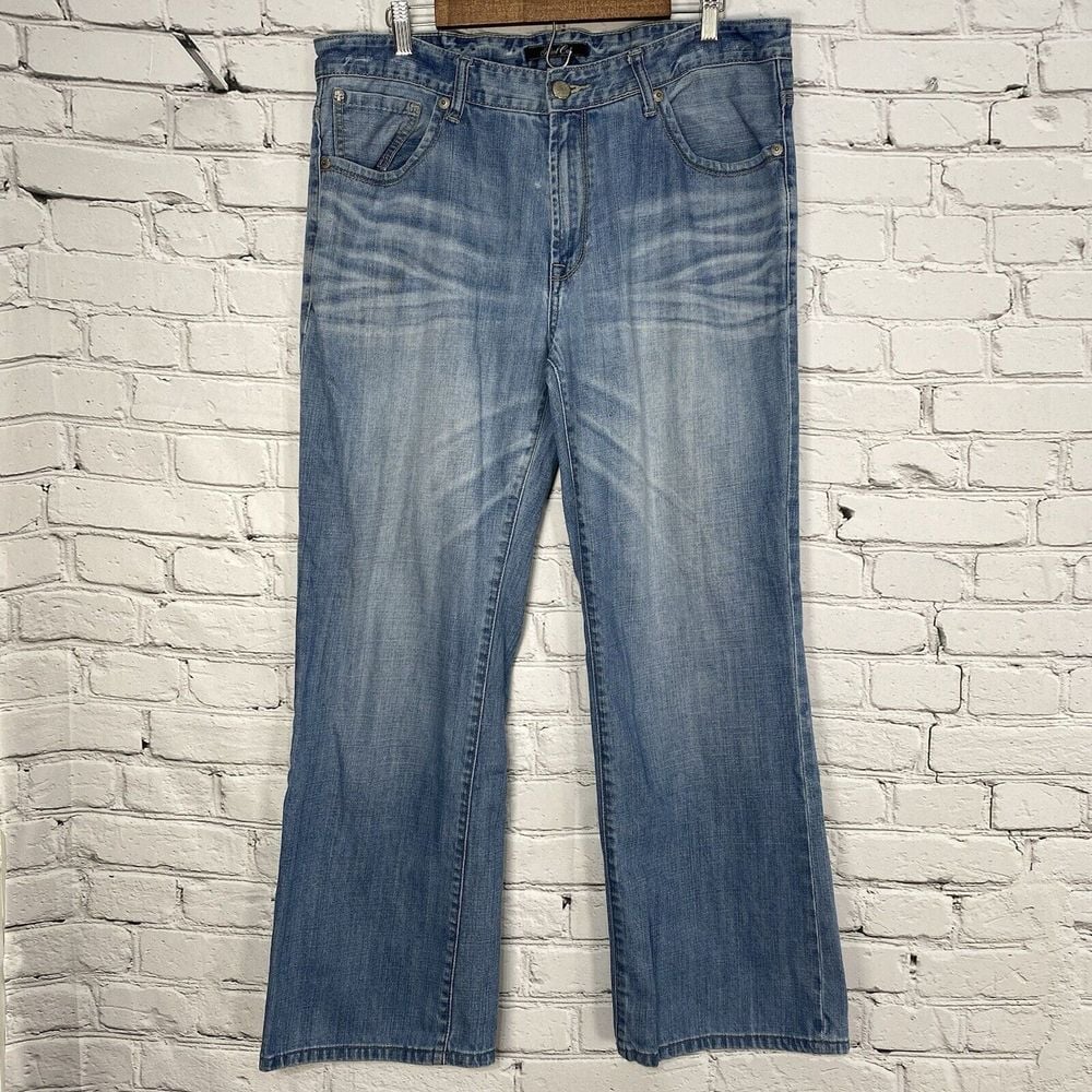 Vintage Marc Ecko Boot Cut Denim Jeans Mens 36x30 Y2K Cut & Sew Baggy Skater
