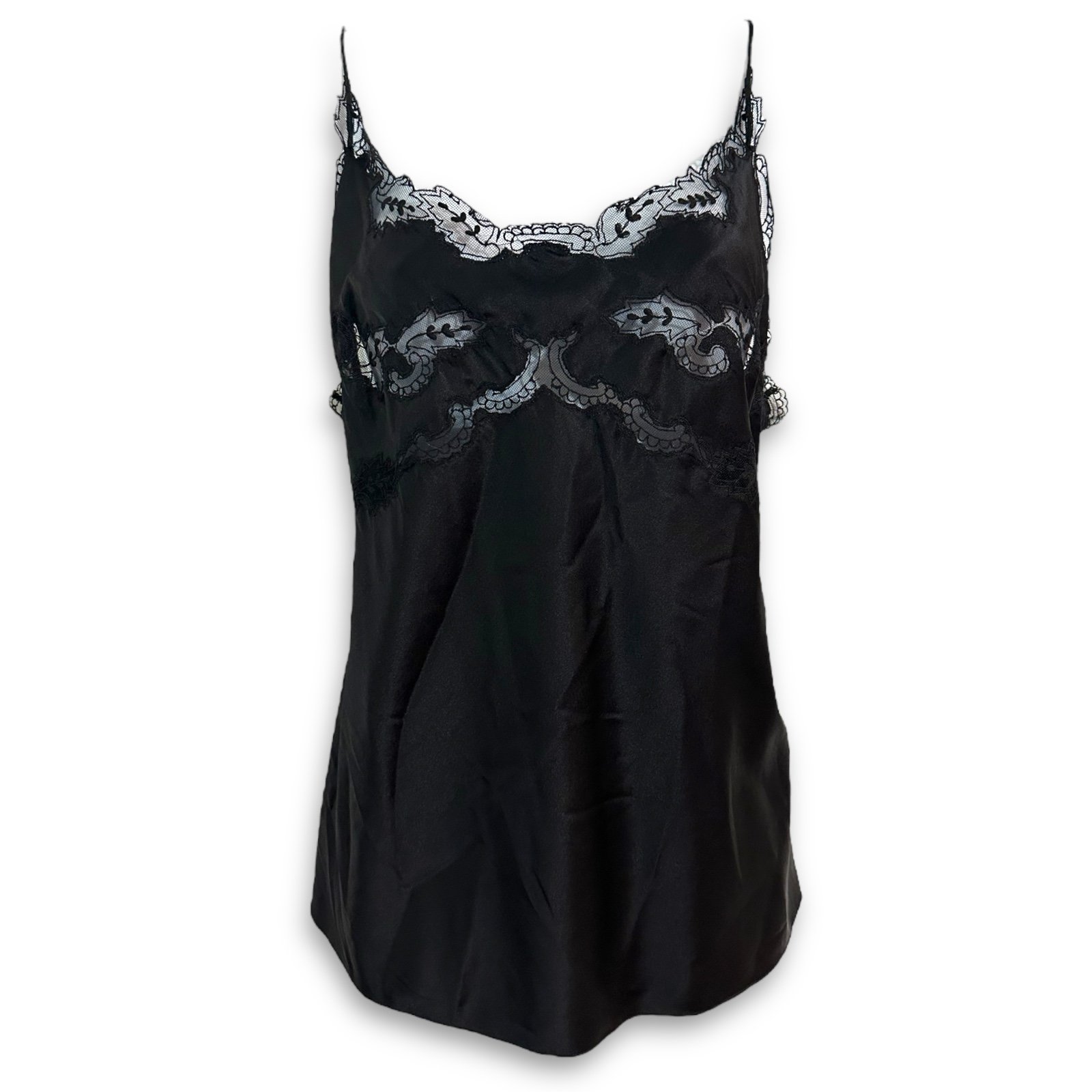 Oscar de la Renta Floral Silk Lace Cami