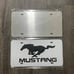 Ford Mustang white Brand New Front Vanity Metal Plate Frame Holder (2 Pack)