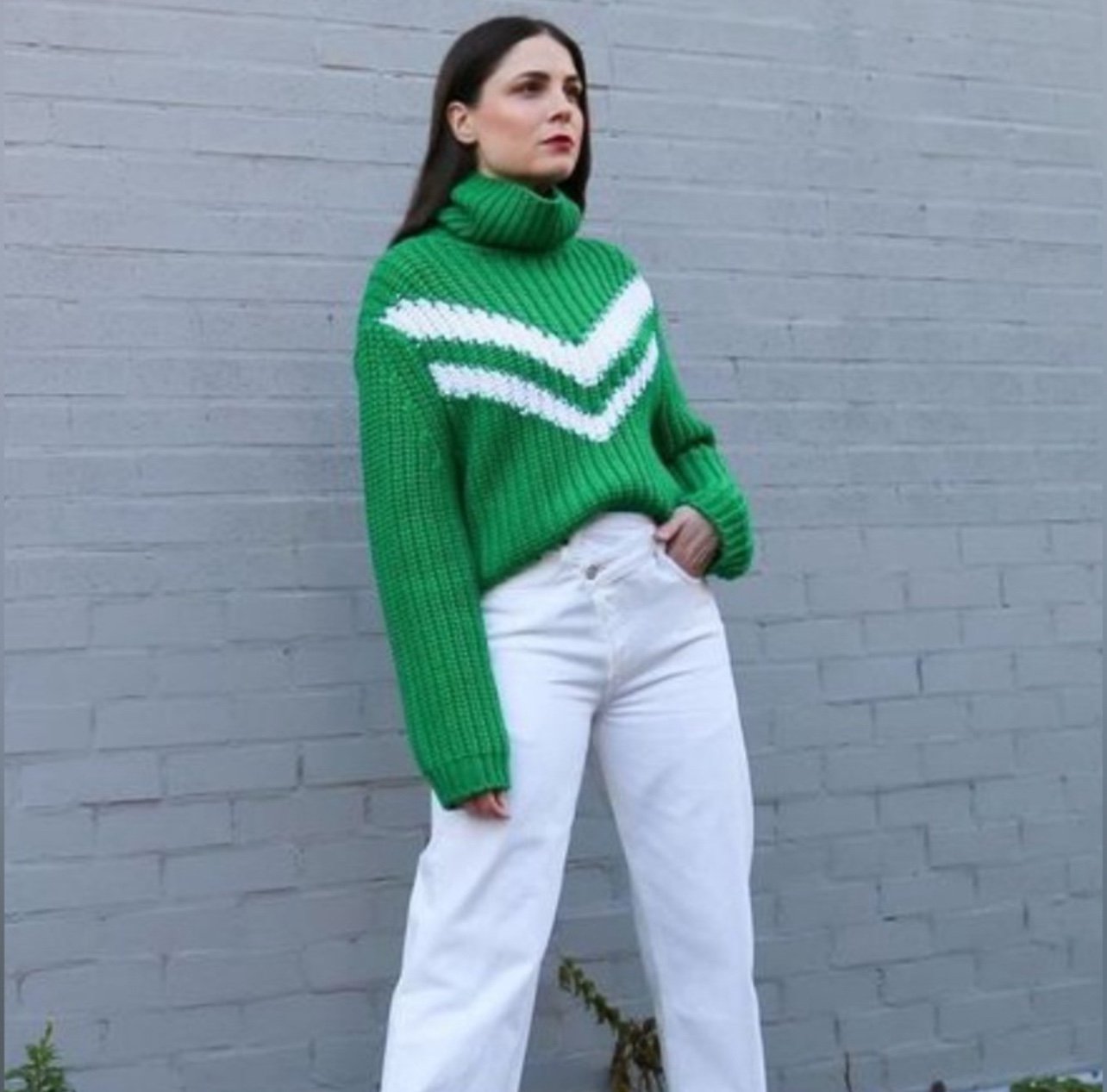 Tory Burch Merino Chevron Turtleneck sweater