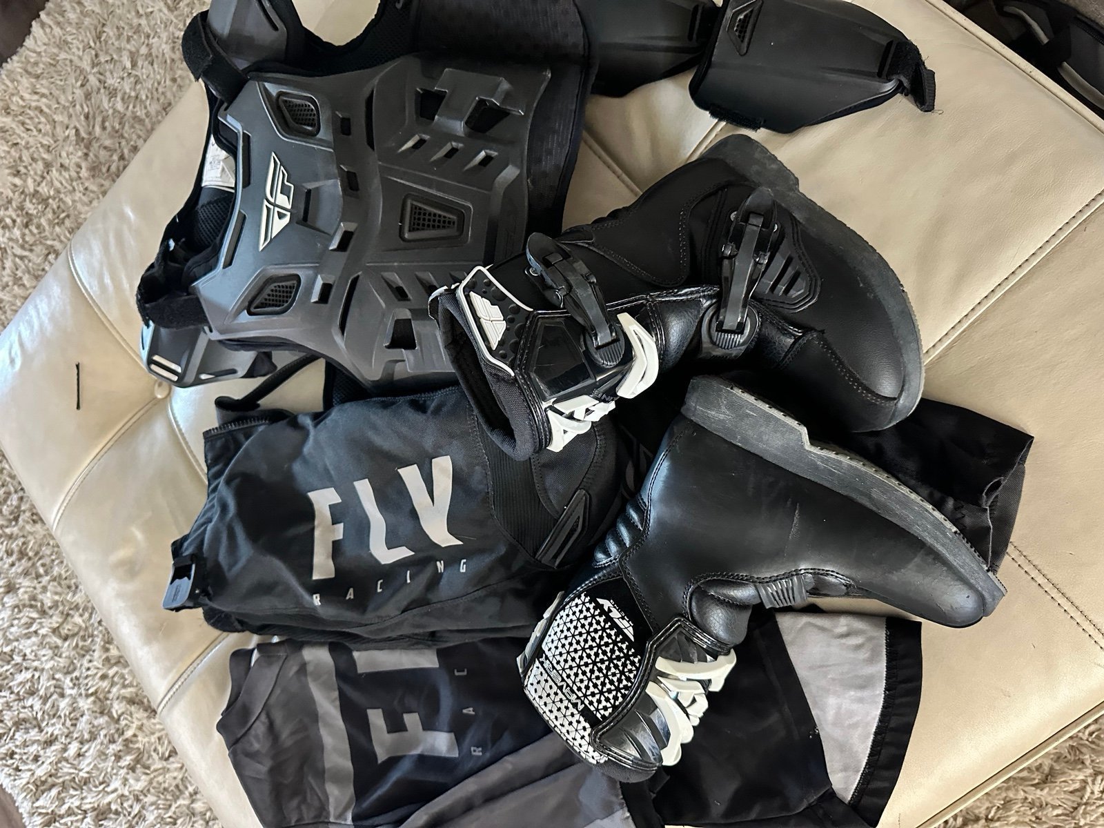 Fly Moto Helmet, Goggles,