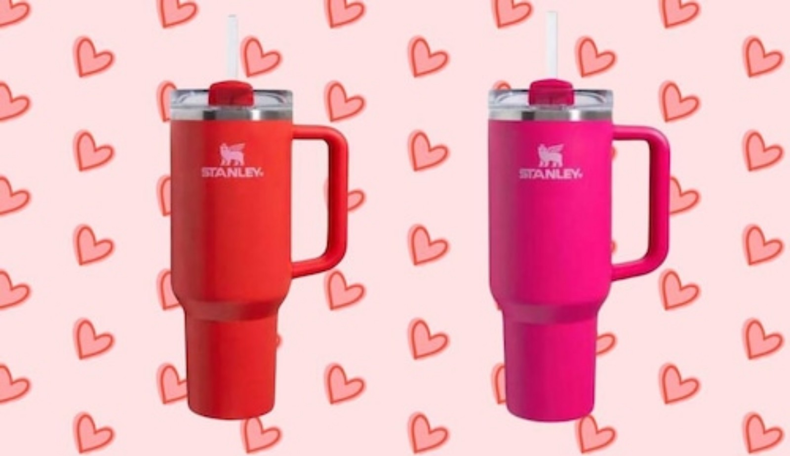 Stanley Cup Valentines Day 2025 Red 40oz H2.0 Flowstate Tumbler IN HAND