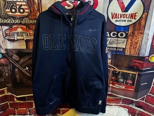 Ole Miss Rebels Nike Full Zip Hooded Jacket Size XL
