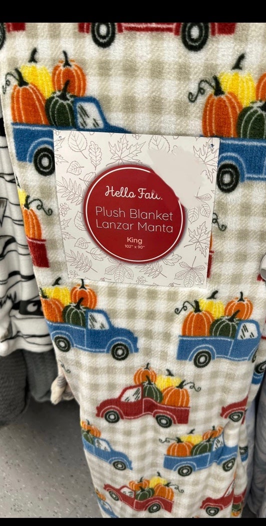 Harvest Farm Truck Pumpkins King Size Plush Blanket