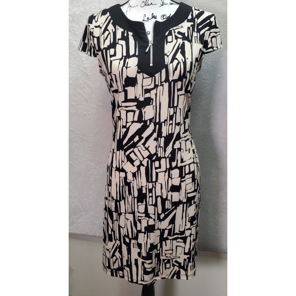 Vintage Lily Bodycon Dress Women's Petite Small Multicolor Polyester Quarter Zip