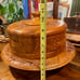 Vintage 1960’s Hand Carved Wood Hawaiian Cake Stand Lazy Susan With Cover