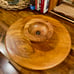 Vintage 1960’s Hand Carved Wood Hawaiian Cake Stand Lazy Susan With Cover