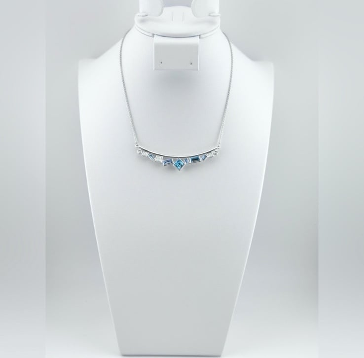 On the Town Necklace, Blue Touchstone Crystal by Swarovski