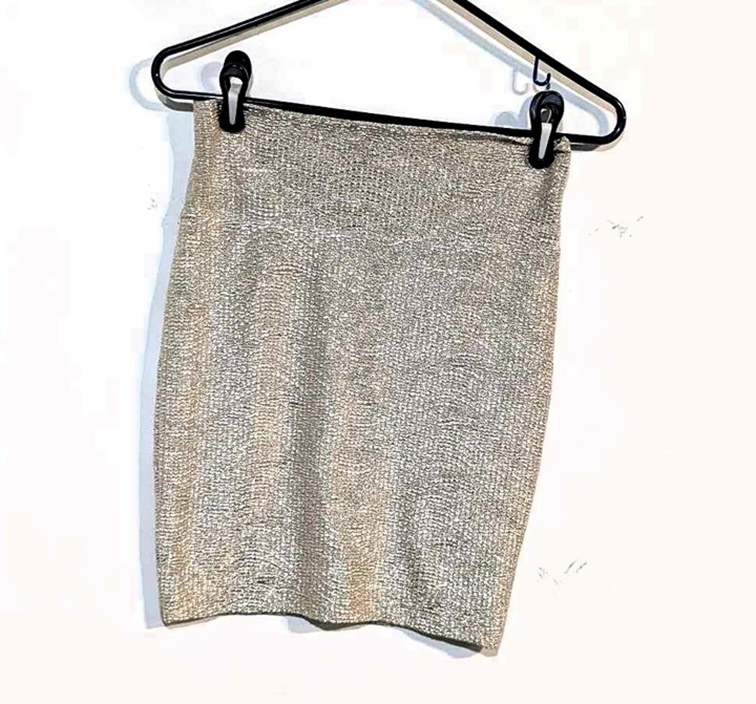 Decree Silver Metallic Mini Skirt Women's size Small