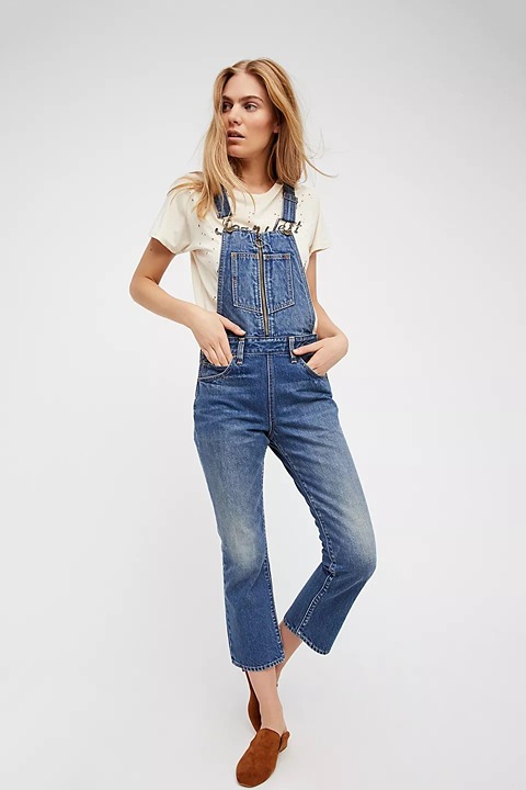 Levi's Orange Tab Overall in Medium Wash Straight Crop Size 26 Tomorrows Parties