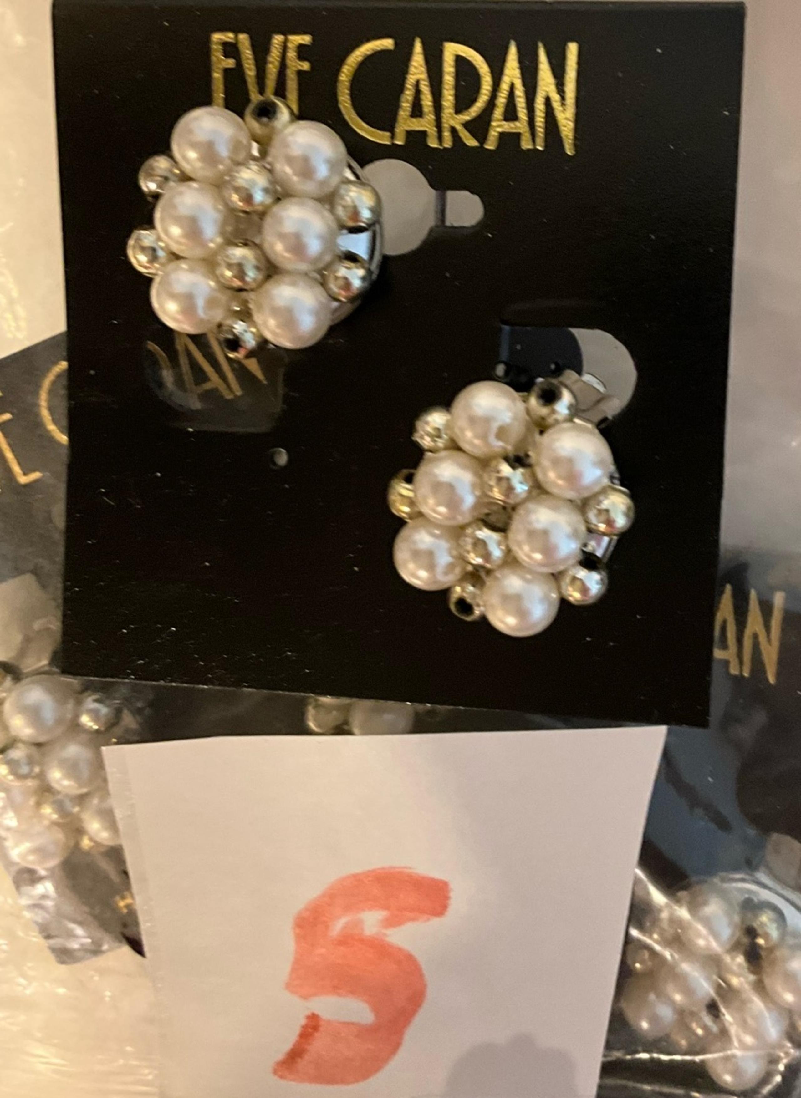 Vintage Eve Caran 1980’s/1990’s Fabricate PEARL VINTAGE CLIP EARRINGS NWT STL #5