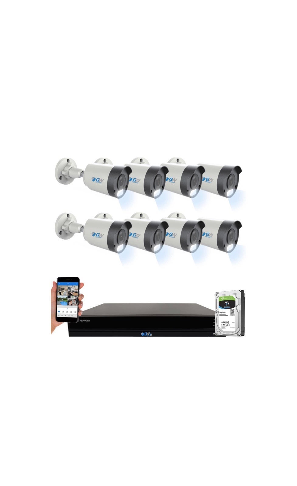 GW Security 4K Outdoor/Indoor AI Smart Functions Security Camera System (Q1)