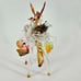 Hand Blown Spun Glass miniature donkey w rooster colorful baskets