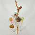 Hand Blown Spun Glass miniature donkey w rooster colorful baskets