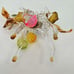Hand Blown Spun Glass miniature donkey w rooster colorful baskets