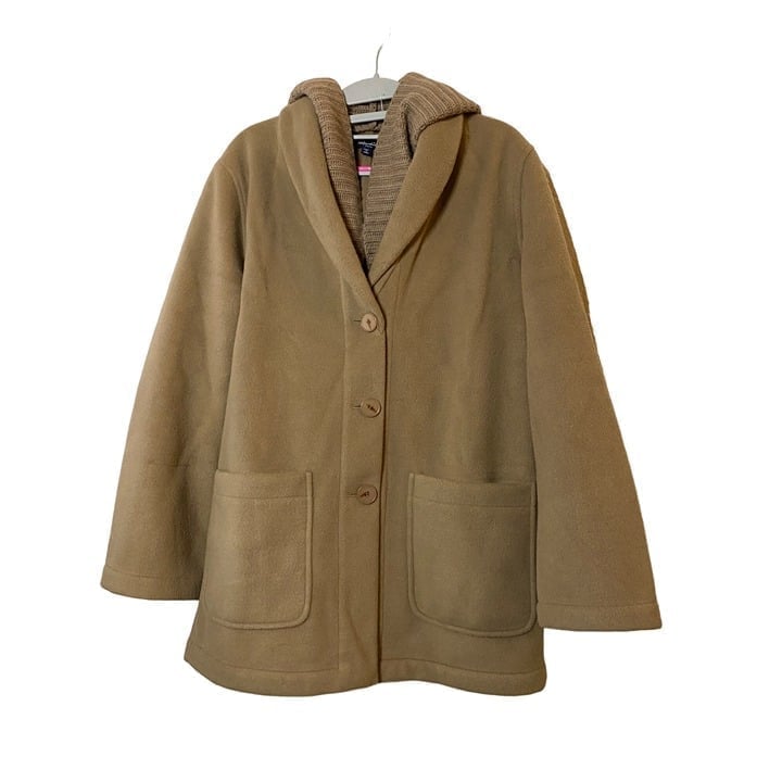 New Splendid Annika Coat knit removeable collar Sz XS