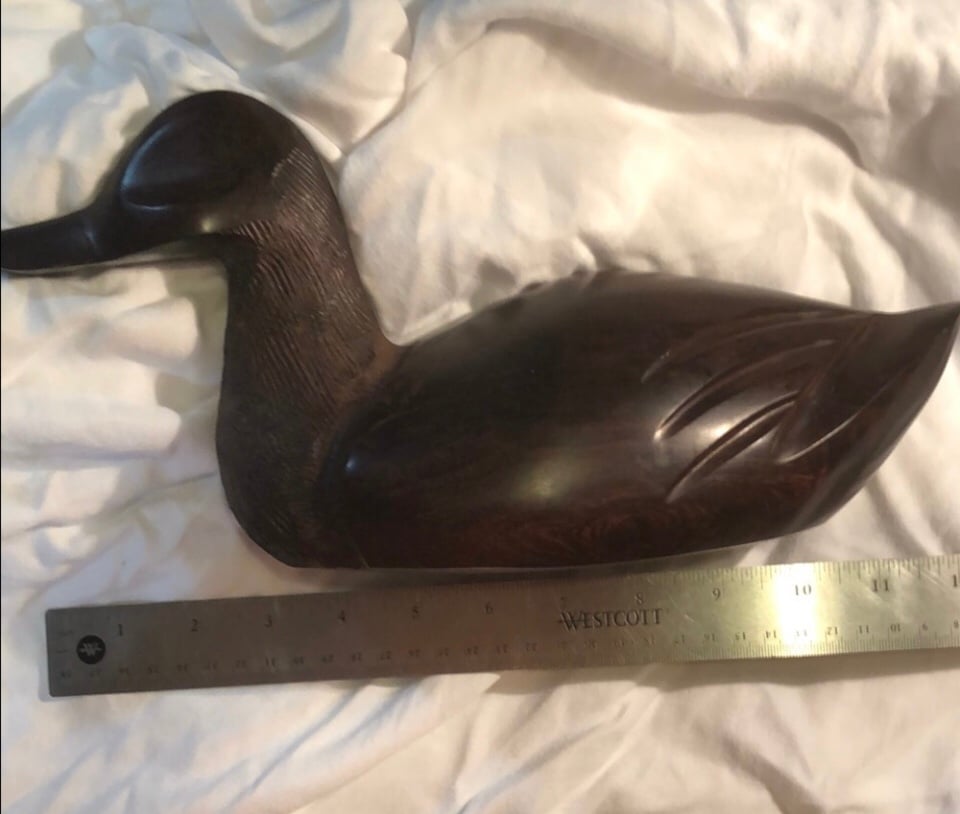 Vintage hand carved wooden Duck