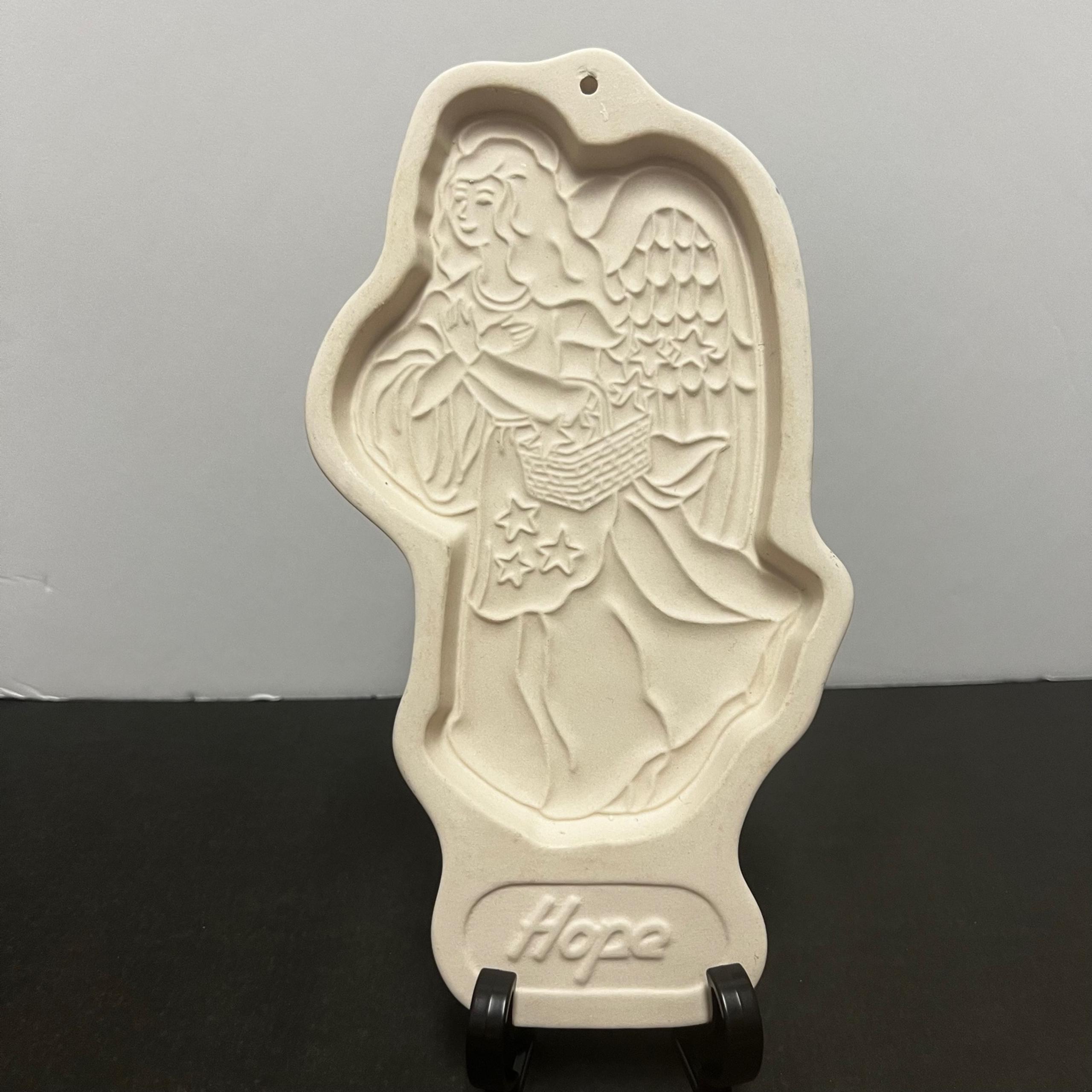 Vintage Longaberger 1994 HOPE Pottery Angel Series Christmas Sugar Cookie Mold