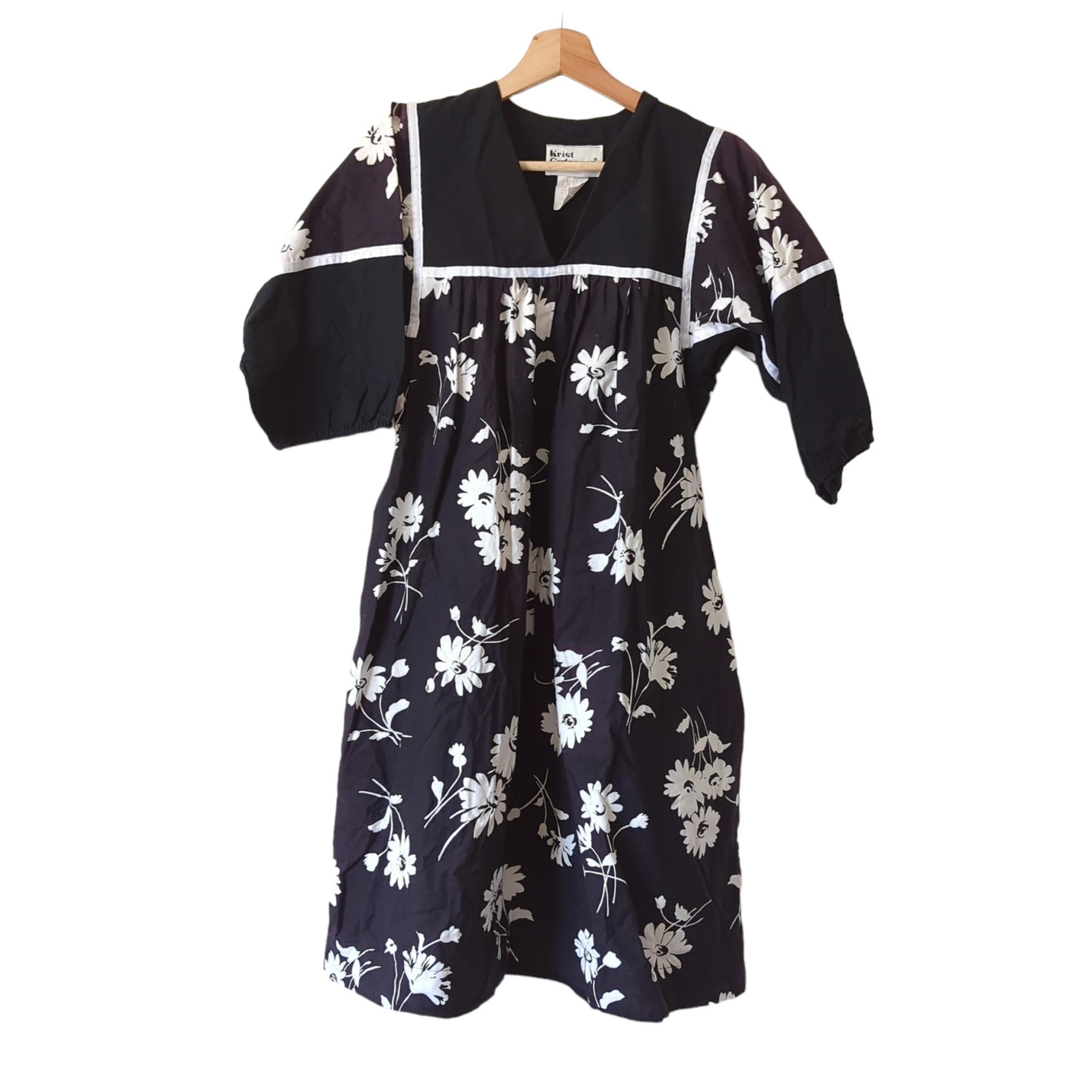 Krist Gudnason Kaftan Floral Smock Dress Mumu XS Oversize California Vintage