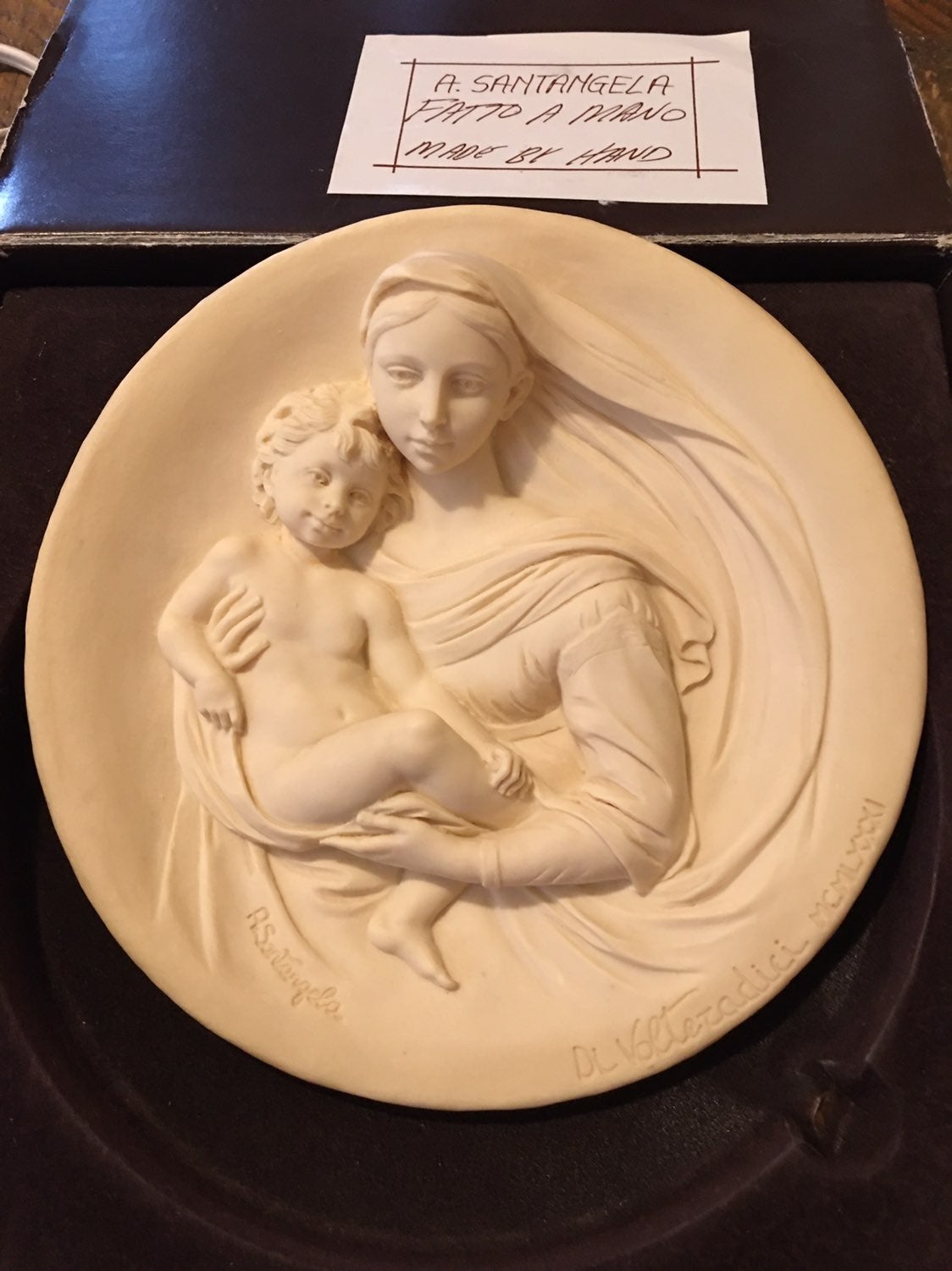 A Santangela Alabaster Collectible Plate