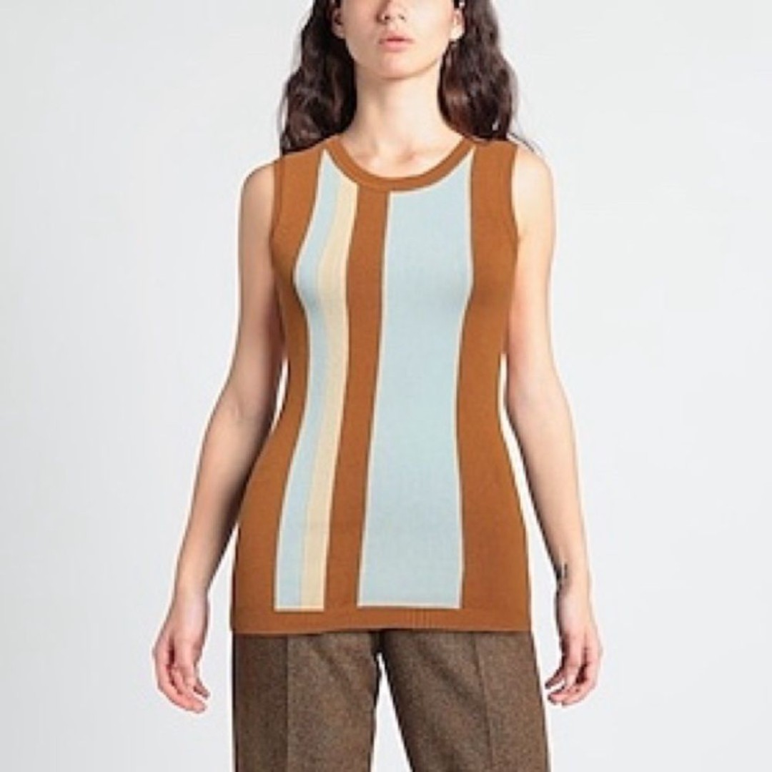 Golden Goose Striped Knit Tunic Top in Brown Size Small 596