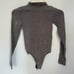 Wolford Colorado String Thong Bodysuit Turtleneck Winter Soft Gray XS