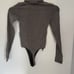Wolford Colorado String Thong Bodysuit Turtleneck Winter Soft Gray XS