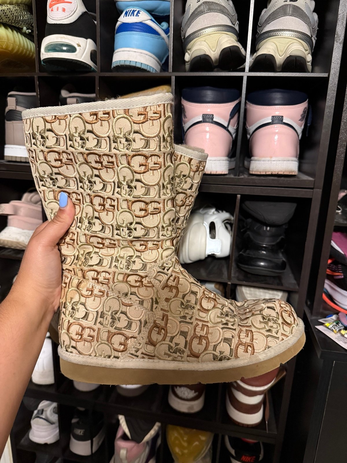 UGG Classic Tall 5510 Monogrammed Logo Embroider Canvas Winter boots 9