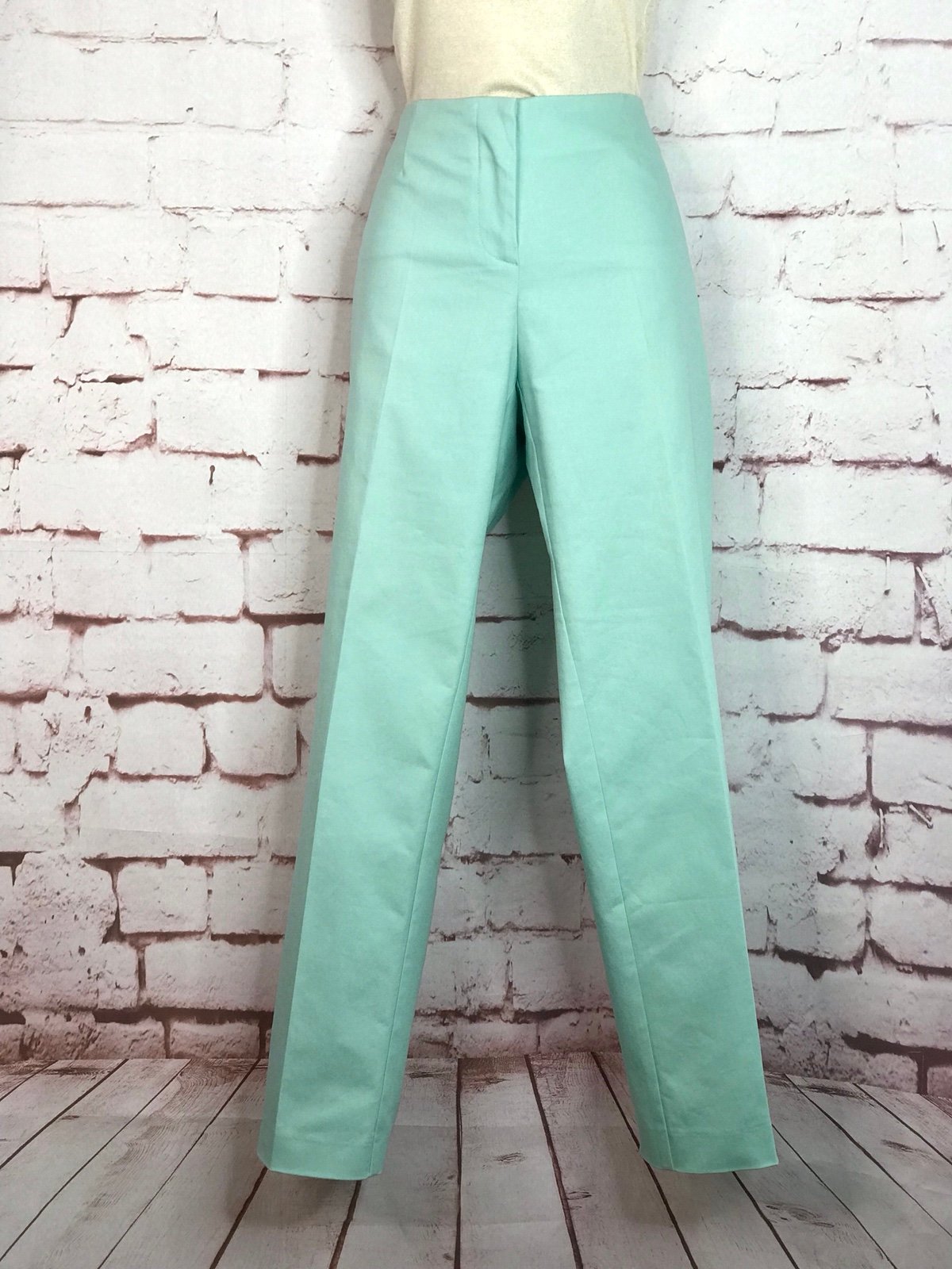 BELLA COLORI Pastel Mint Green High Waist Slacks Pants Size 8