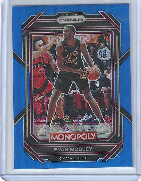 2022-23 Evan Mobley Prizm Monopoly Boardwalk Blue /15