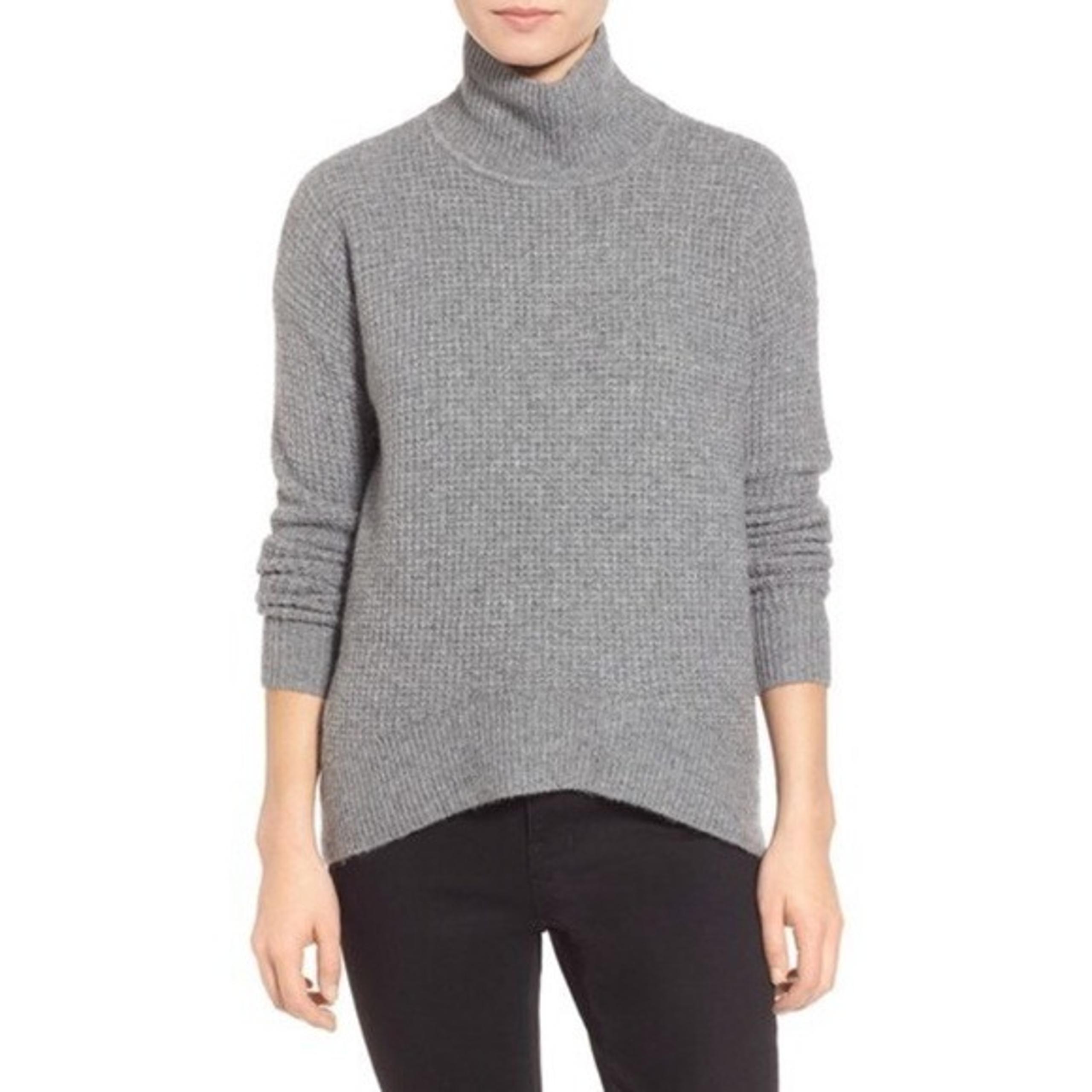 Madewell Grey Waffle Knit Turtleneck