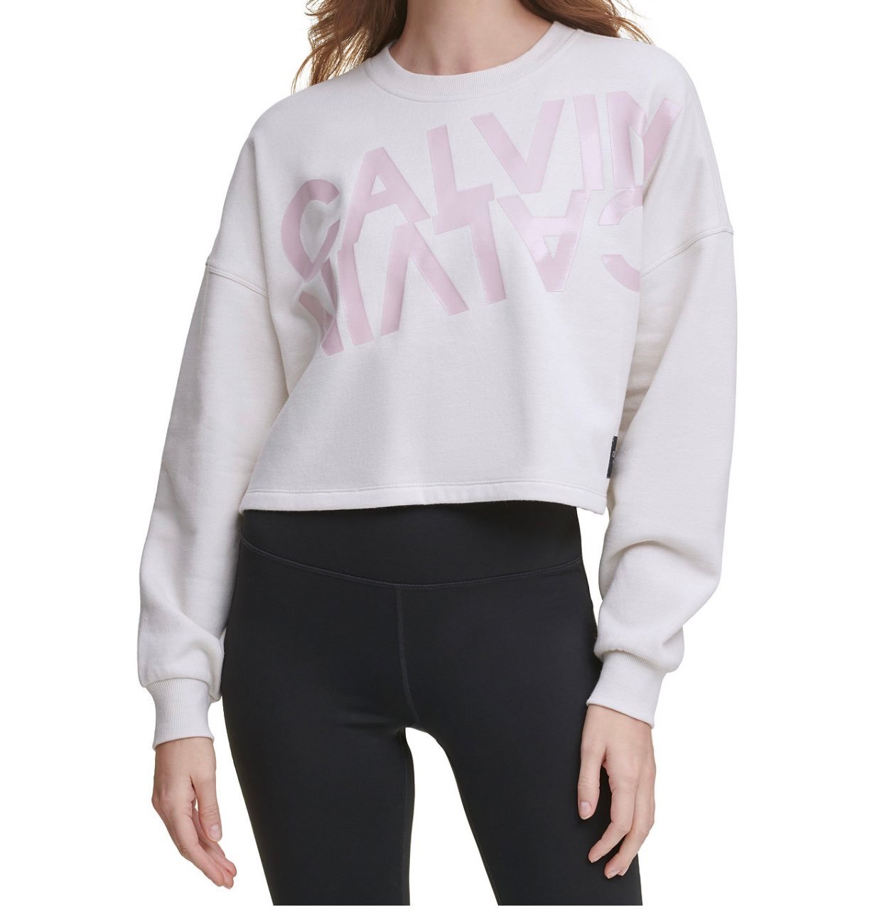 Calvin Klein Mirror Logo Cropped Sweatsh