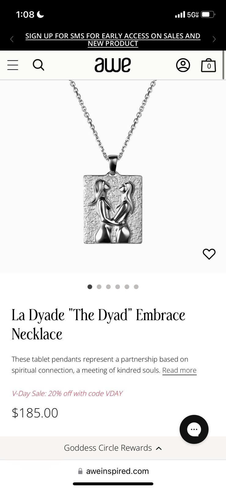 Awe Inspired La Dyade “The Dyad” Embrace Necklace