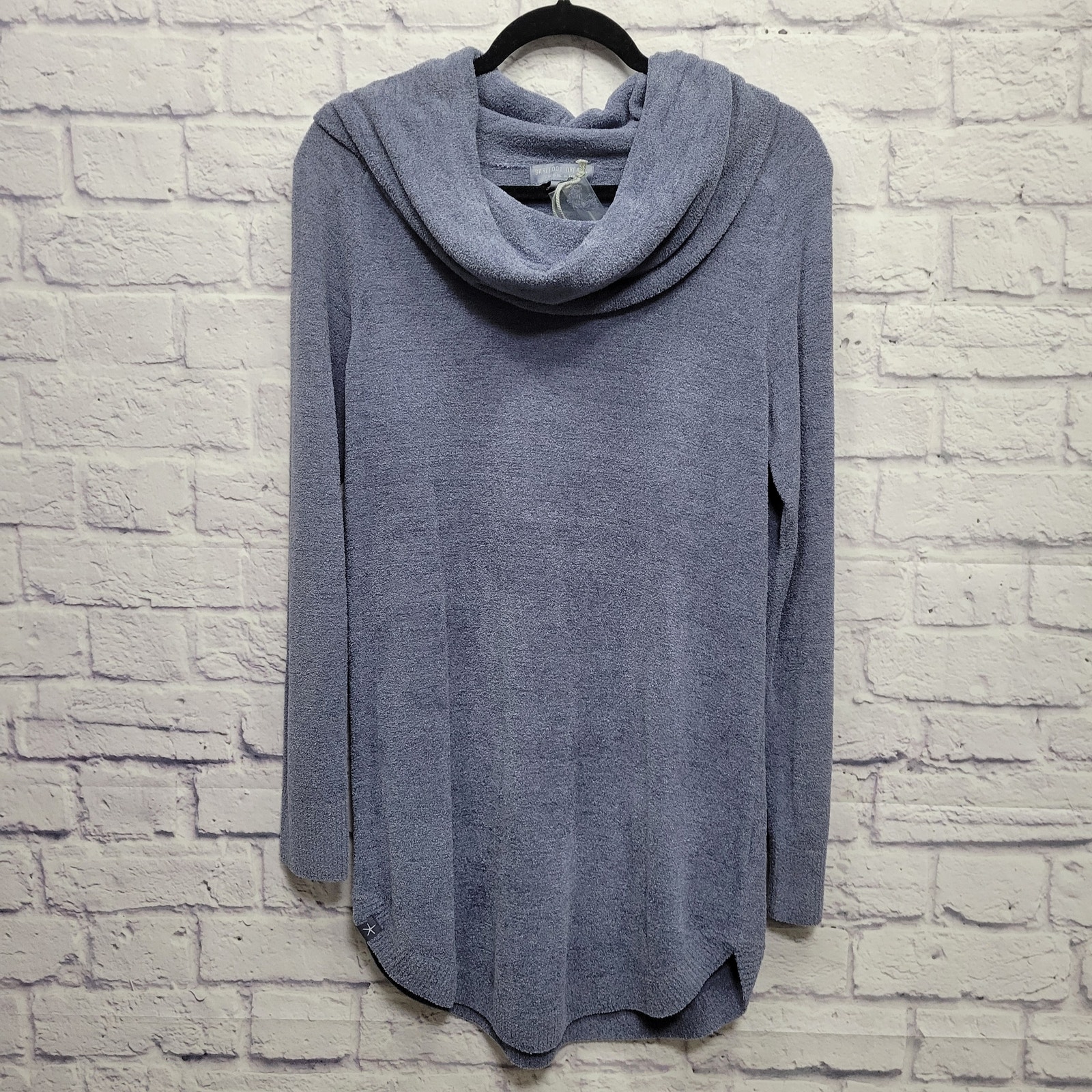 NWT Barefoot Dreams Cozychic Ultra Lite Coastal Cowl Neck Tunic Size S Blue Soft